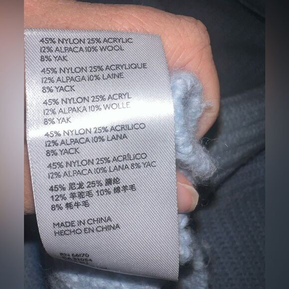 Maeve by Anthropologie Light Blue Cropped Knit Sweater Wool Alpaca Blend Sz. M - Picture 4 of 8